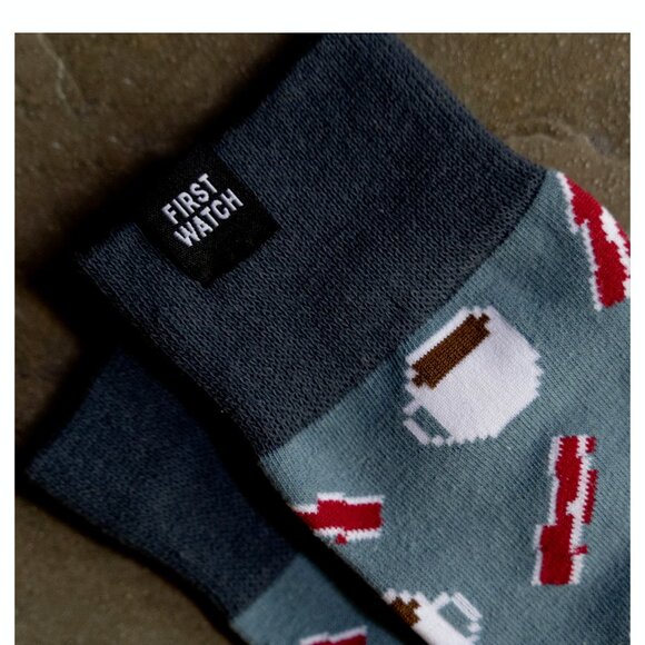 Breakfast Byte Eggs Bacon Coffee Brunch Lovers Socks - Picture 2 of 4